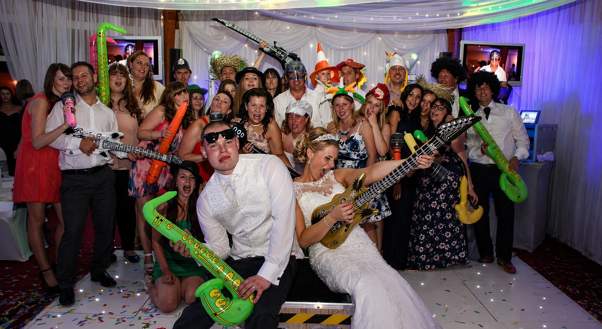 Guests enjoying Tomfoolery wedding entertainment supplied by DJ Mike Hackett