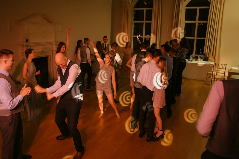 Lighting and sound setup for the first dance