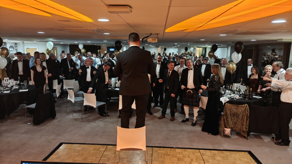 Cotham Park RFC 125th Anniversary dinner dance in full flow with DJ Mike Hackett performing